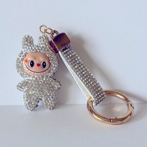 ☀️ Silver Fashion Labubu Rhinestone Key Chain
